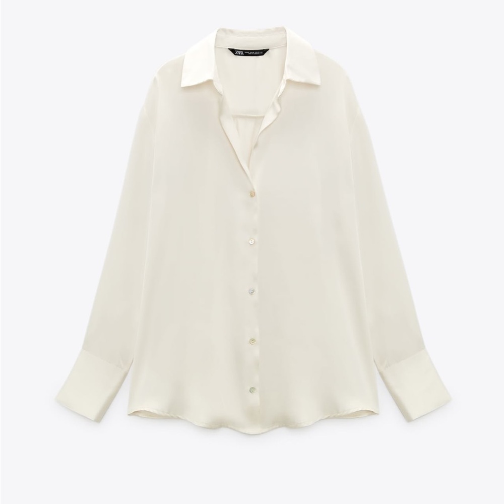 Zara Cream Button Down Shirt